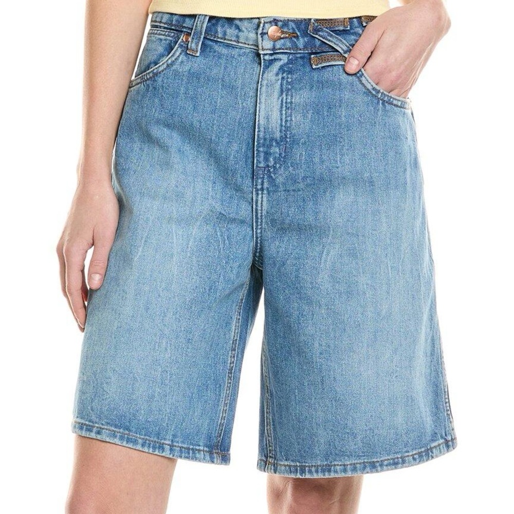 STAUD x Wrangler Blue Jean Shorts High-Rise Relaxed Fit